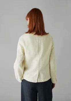 Hot Garment Dyed Cotton Linen Neat Jacket Women Coats & Jackets