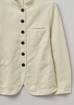 Hot Garment Dyed Cotton Linen Neat Jacket Women Coats & Jackets