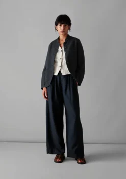 Clearance Garment Dyed Cotton Linen Neat Jacket Women Coats & Jackets