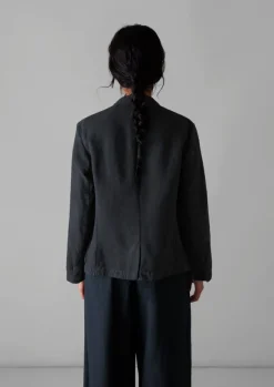 Clearance Garment Dyed Cotton Linen Neat Jacket Women Coats & Jackets