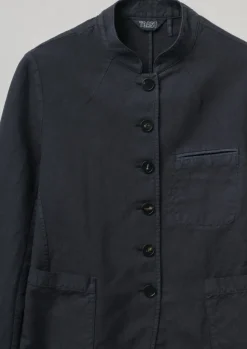 Clearance Garment Dyed Cotton Linen Neat Jacket Women Coats & Jackets