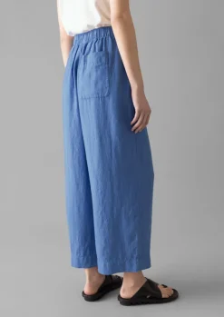 New Garment Dyed Linen Barrel Leg Trousers Women Linen|Loungewear