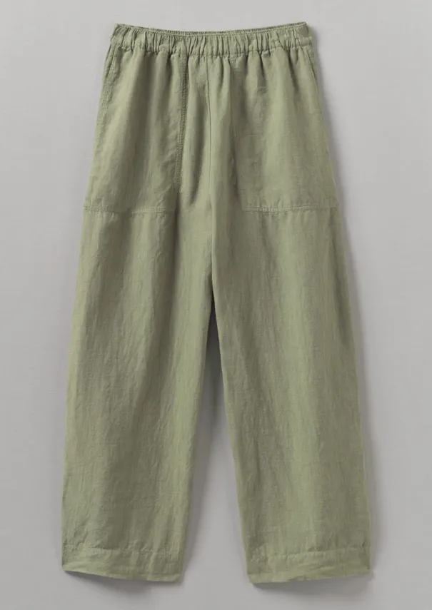 Best Garment Dyed Linen Barrel Leg Trousers Women Linen|Loungewear