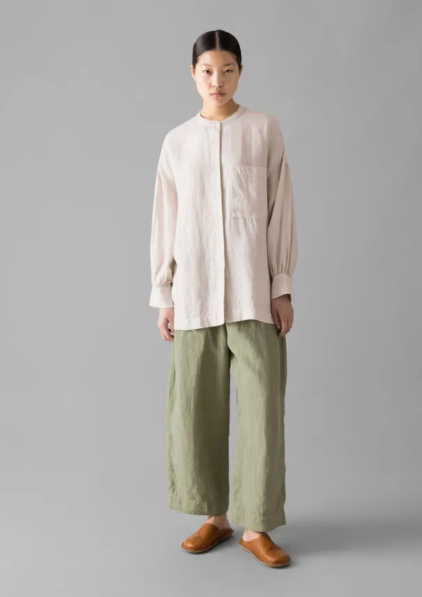 Best Garment Dyed Linen Barrel Leg Trousers Women Linen|Loungewear