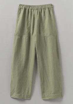 Best Garment Dyed Linen Barrel Leg Trousers Women Linen|Loungewear
