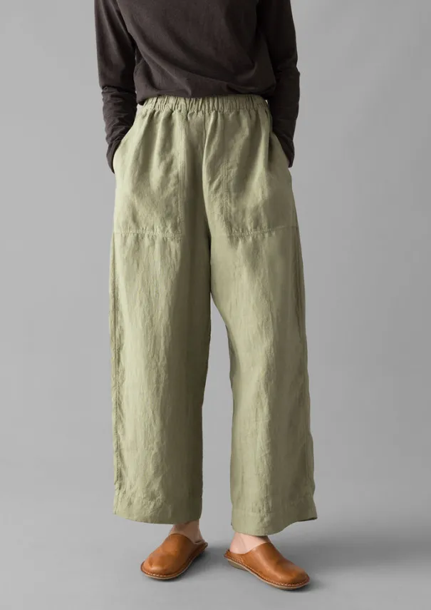Best Garment Dyed Linen Barrel Leg Trousers Women Linen|Loungewear