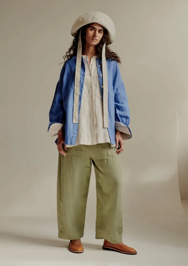 Best Garment Dyed Linen Barrel Leg Trousers Women Linen|Loungewear