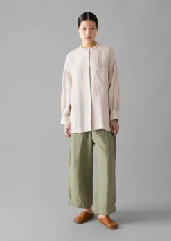 Sale Garment Dyed Linen Oversized Shirt Women Linen|Loungewear