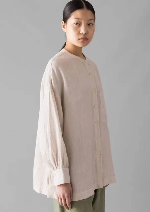 Sale Garment Dyed Linen Oversized Shirt Women Linen|Loungewear