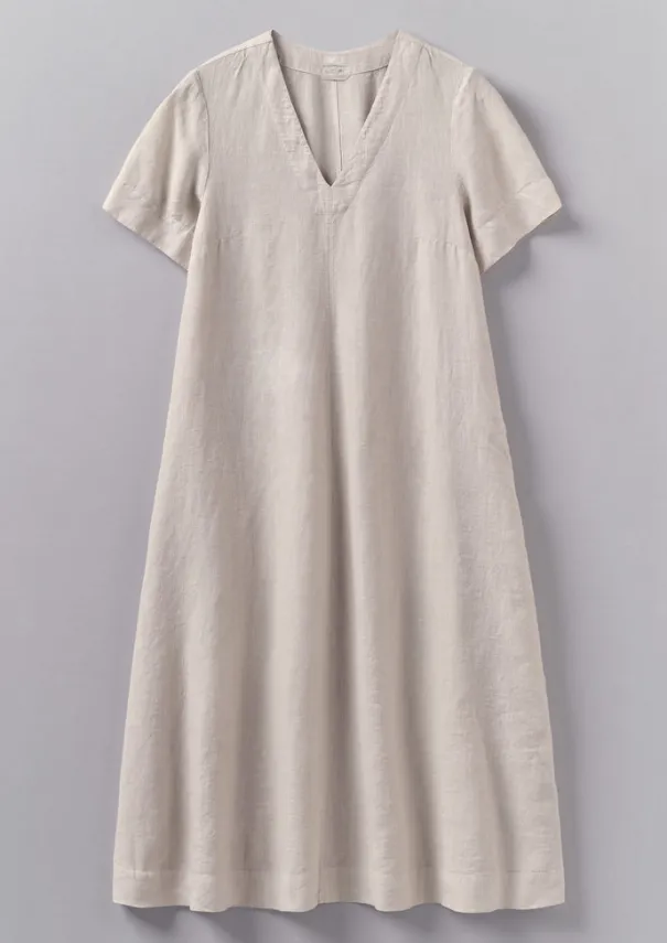 Clearance Garment Dyed Linen V-Neck Dress Women Linen|Loungewear