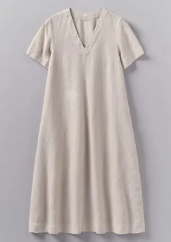 Clearance Garment Dyed Linen V-Neck Dress Women Linen|Loungewear