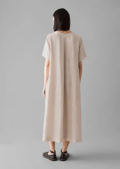 Clearance Garment Dyed Linen V-Neck Dress Women Linen|Loungewear