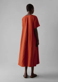 Discount Garment Dyed Linen V-Neck Dress Women Linen|Loungewear