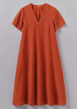 Discount Garment Dyed Linen V-Neck Dress Women Linen|Loungewear