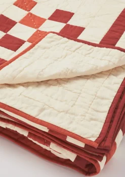 Geo Block Patchwork Cotton Quilt Textiles|Blankets & Throws