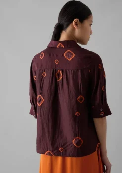 New Gia Hand Bandhini Silk Shirt Women Shirts|Tops & Tees