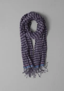 Discount Gingham Hand Woven Scarf Women Hats, Scarves & Gloves