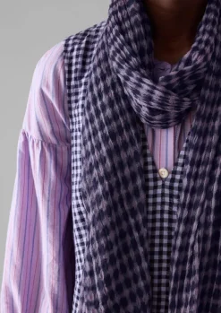 Discount Gingham Hand Woven Scarf Women Hats, Scarves & Gloves