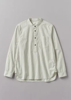 Online Grandad Collar Stripe Pullover Shirt Shirts