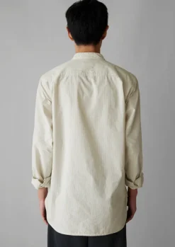 Online Grandad Collar Stripe Pullover Shirt Shirts
