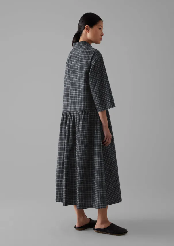 Discount Graph Check Cotton Cashmere Shirt Dress Women Cashmere|Loungewear