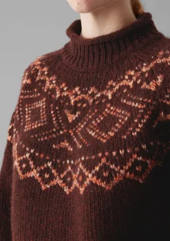 New Graphic Yoke Sweater Women Knitwear