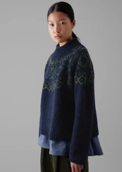 New Graphic Yoke Sweater Women Knitwear