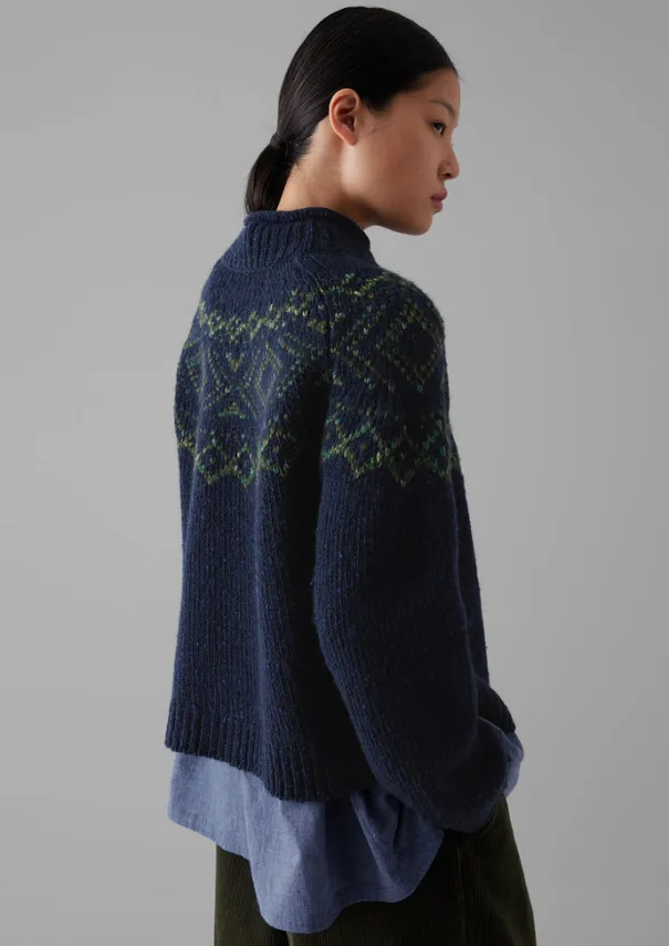 New Graphic Yoke Sweater Women Knitwear