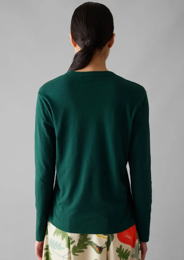 Hot Half Placket Cotton Linen Tee Women Linen|Jersey