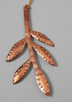Hammered Metal Sprig Decoration Christmas Decorations