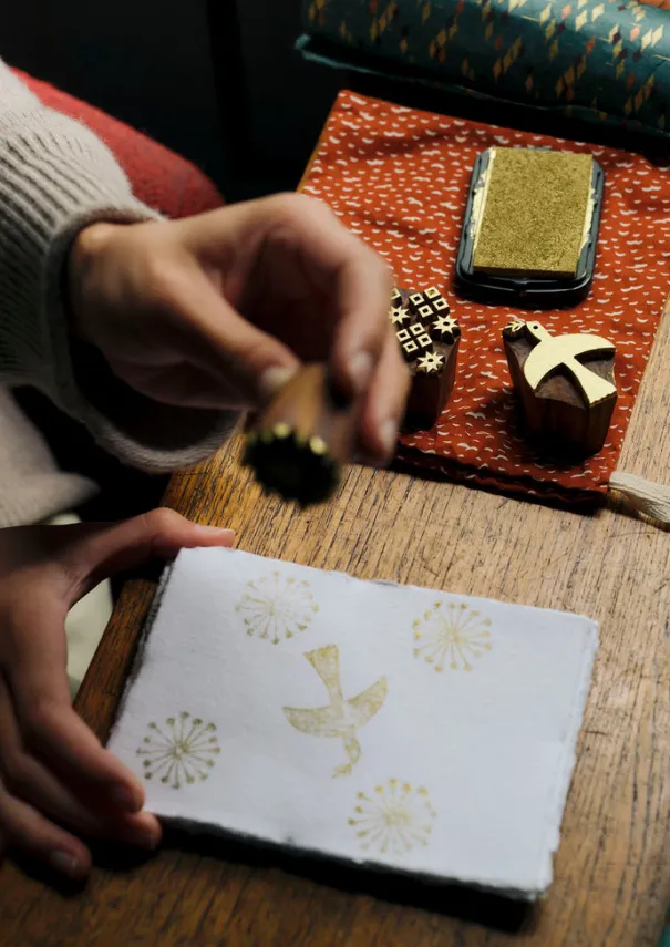Sale Hand Carved Dove Block Printing Kit Stationery|Christmas Decorations