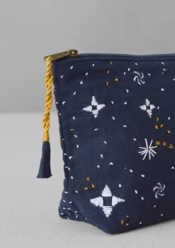 Outlet Hand Embroidered Celestial Pouch Textiles|Bathroom