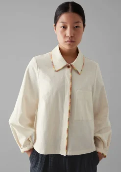 Discount Hand Embroidered Textured Cotton Shirt Women Shirts|Tops & Tees