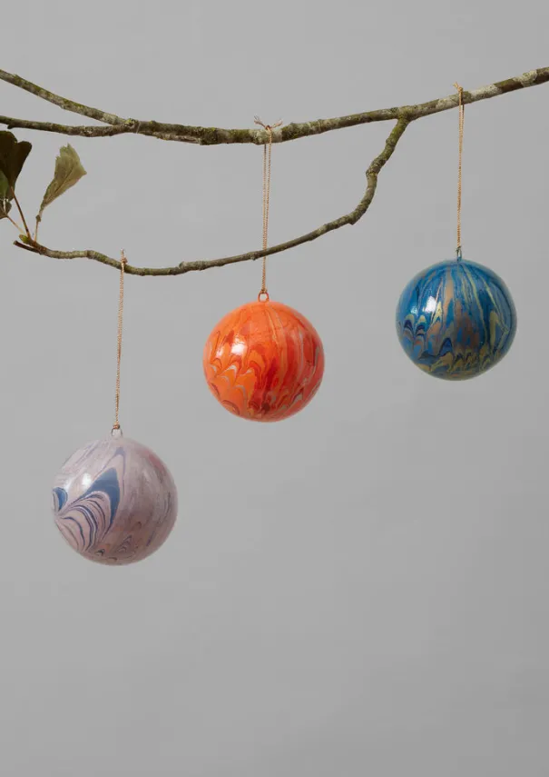 Best Hand Marbled Bauble Christmas Decorations