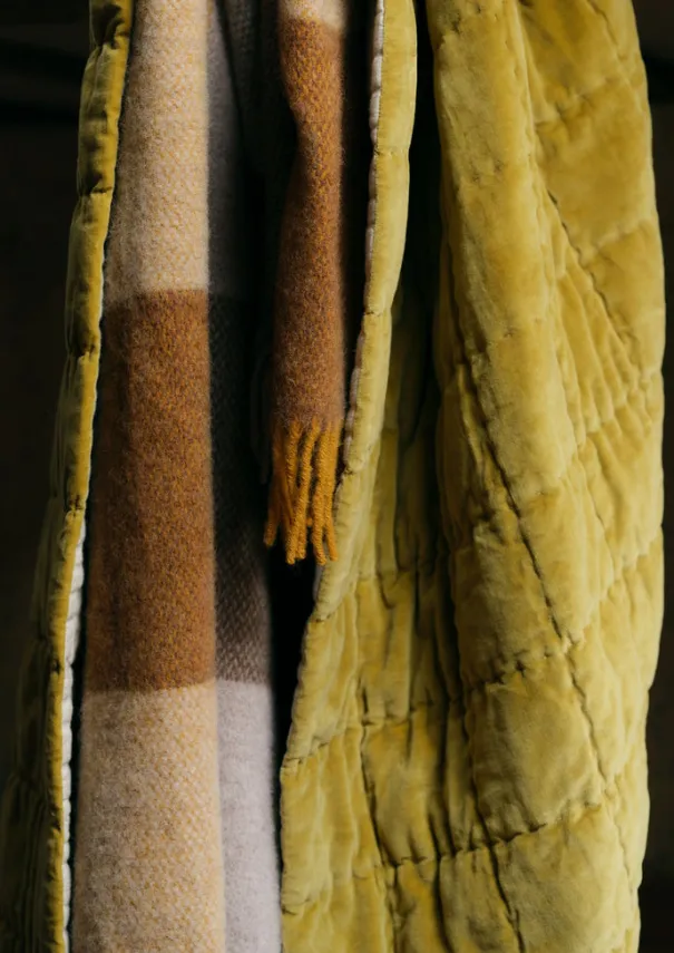 Hand Stitched Organic Velvet Quilt Textiles|Blankets & Throws
