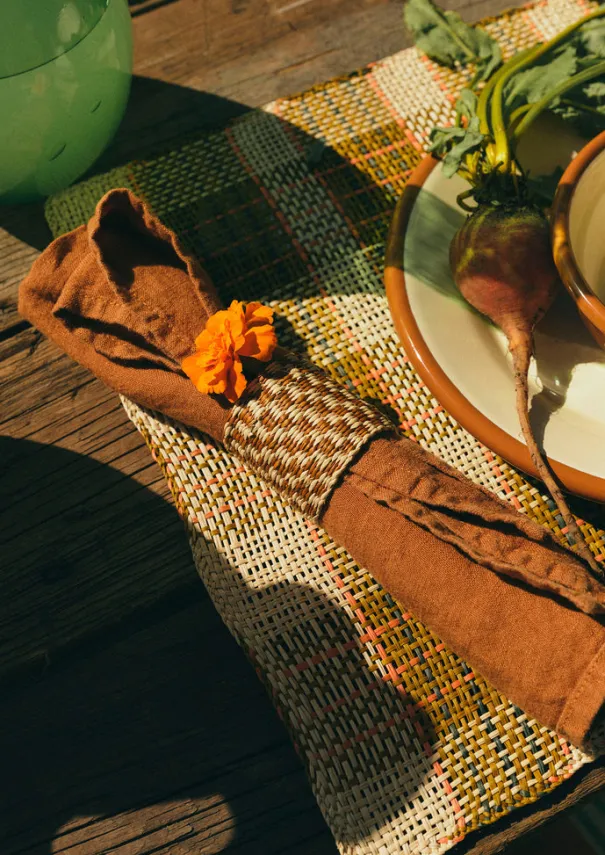 Hot Hand Woven Iraca Napkin Rings Textiles