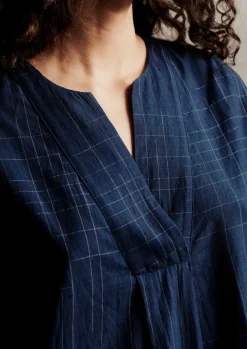 Online Hand Woven Sketched Check Nightdress Women Nightwear|Loungewear
