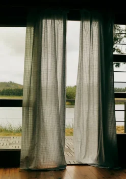 Outlet Hand Woven Space Dye Curtain Set Textiles|Curtains