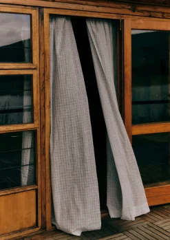 Outlet Hand Woven Space Dye Curtain Set Textiles|Curtains