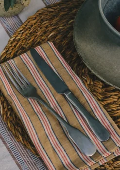 Sale Hand Woven Stripe Napkin Set Textiles|Tableware