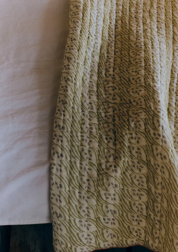 Harvest Block Print Cotton Quilt Textiles|Blankets & Throws