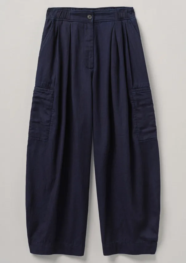 Cotton Twill Wide Leg Trousers Women Trousers