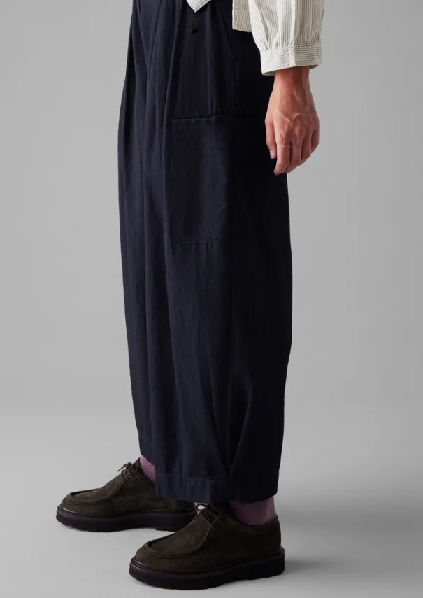 Cotton Twill Wide Leg Trousers Women Trousers