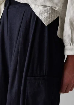 Cotton Twill Wide Leg Trousers Women Trousers