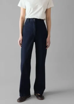 Denim Slim Leg Trousers Women Denim|Workwear