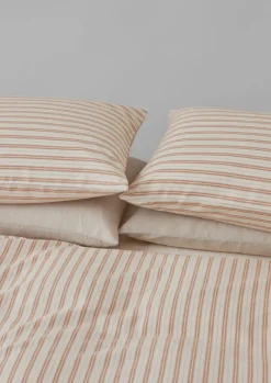 Best Ines Flannel Stripe Cotton Housewife Pillowcase Set Textiles|Bed Linen