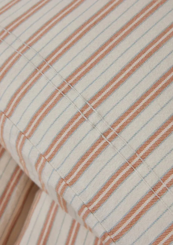 Best Ines Flannel Stripe Cotton Housewife Pillowcase Set Textiles|Bed Linen