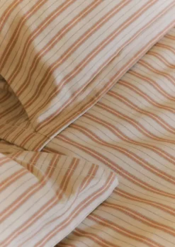 New Ines Flannel Stripe Cotton Oxford Pillowcase Set Textiles|Bed Linen