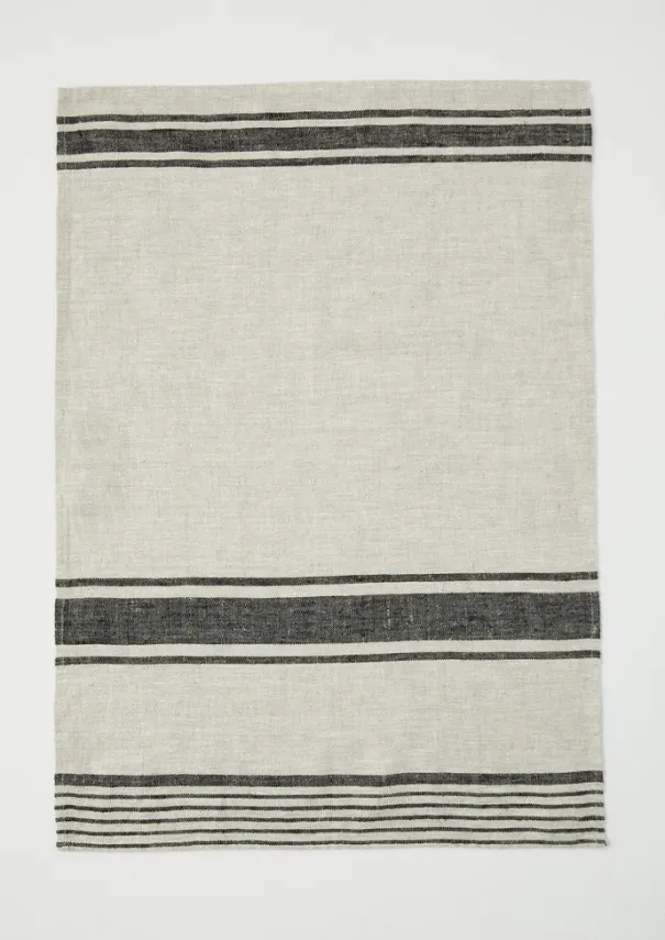 Clearance Irregular Stripe Linen Tea Towel Aprons & Tea Towels