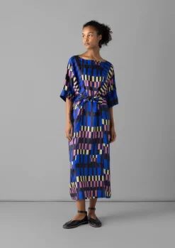 New Isobel Harvey Tie Waist Check Print Dress Women Dresses